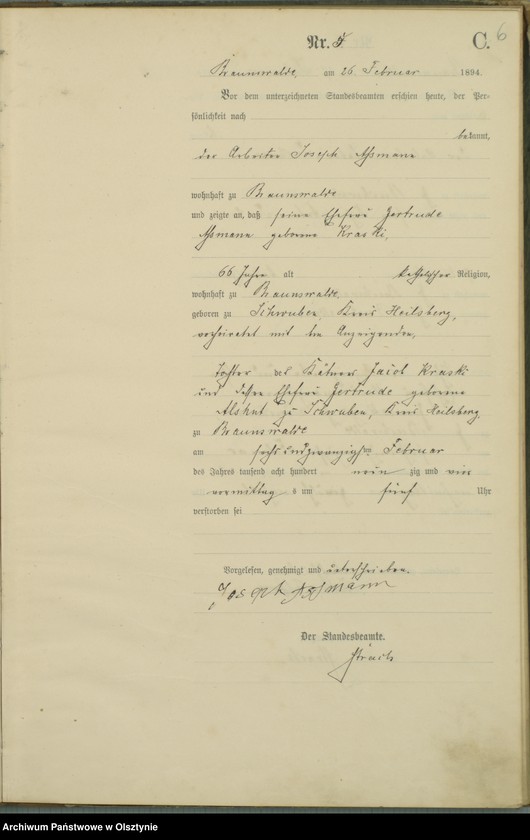 image.from.unit.number "Sterbe-Haupt-Register Nr 1 - 45"