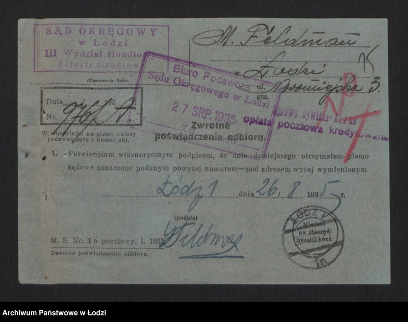 Obraz 17 z jednostki "Mendel Feldman - sprzedaż skór"