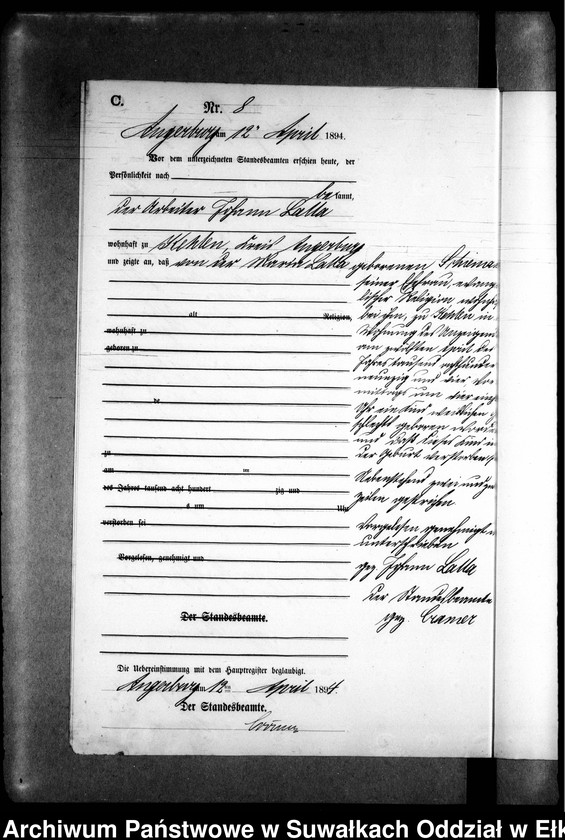 image.from.unit.number "Sterbe-Neben-Register des Preussischen Standes-Amtes Kehlen Kreis Angerburg"