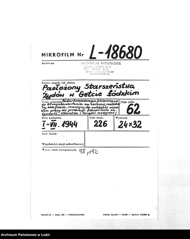 Obraz 2 z jednostki "Bedarfsmeldungen [Skierowane do GV zapotrzebowania na surowce, materiały, narzędzia, maszyny itp. potrzebne resortom pracy do produkcji; zamówienia żywności, lekarstw]"
