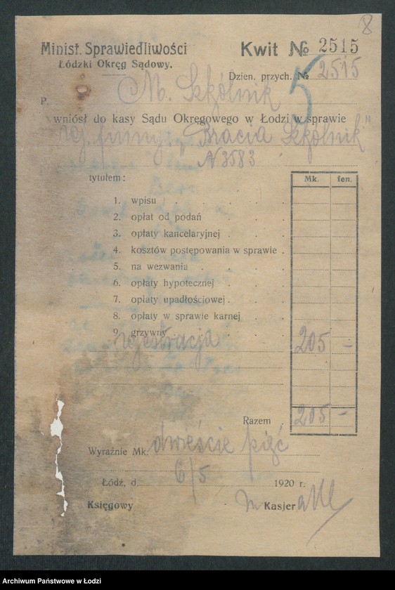 Obraz 10 z jednostki "Bernard Szkólnik i Maks Szkólnik – fabryka towarów wełnianych i bawełnianych"