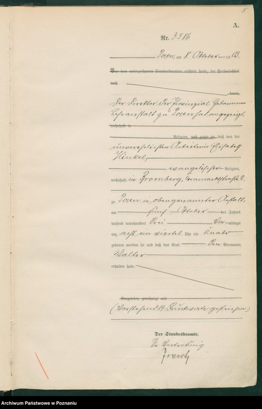 Obraz 6 z jednostki "Księga urodzeń tom VII"