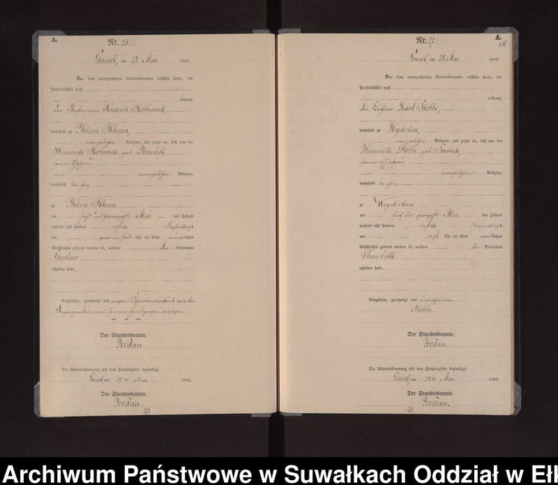 image.from.unit.number "Geburts-Neben-Register des Königlich Preussischen Standes-Amtes Gneist Kreis Loetzen"