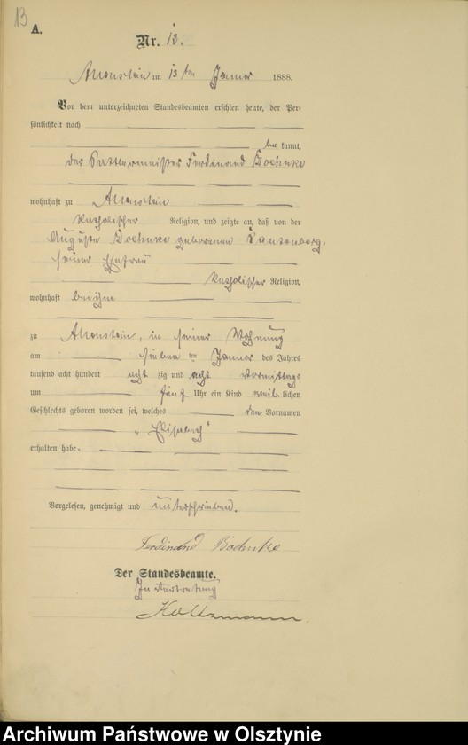 image.from.unit.number "Geburts-Haupt-Register Tom I,Nr 1 - 400"