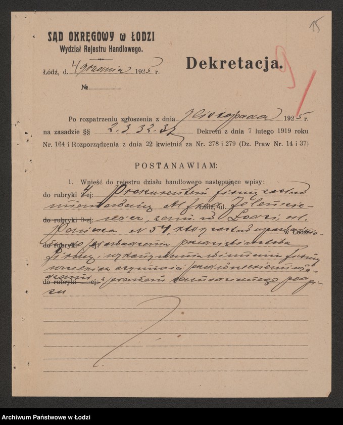 Obraz 17 z jednostki "Feliks i Henryk Bracia Szczecińscy- właściciel Feliks Szczeciński- dom ekspedycyjno-komisowy"