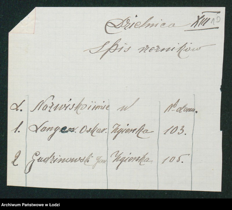 Obraz 12 z jednostki "[Akta III-go Komisariatu Milicji Obywatelskiej - spisy wolnych lokali, rowerów i motocykli]"