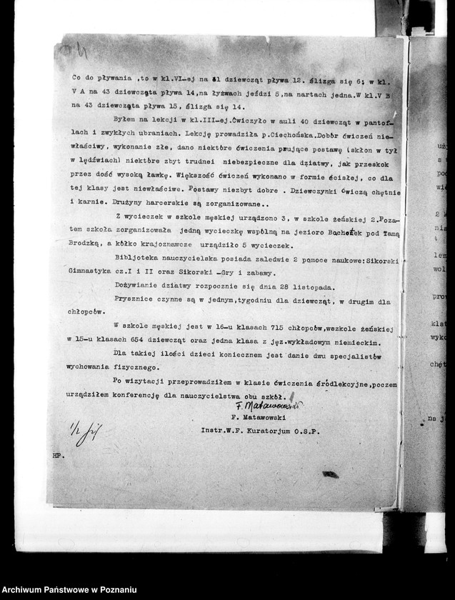 Obraz 8 z jednostki "[Sprawozdania z wizytacji wychowania fizycznego w szkołach powszechnych i zawodowych]"