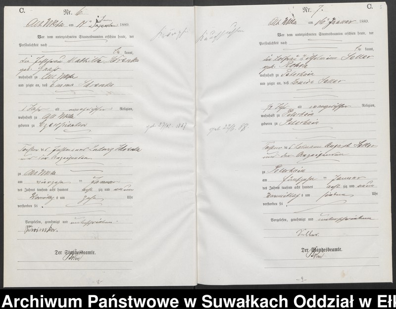 image.from.unit.number "Sterbe-Haupt-Register des Königlichen Preussischen Standes-Amtes Ukta Kreis Sensburg"