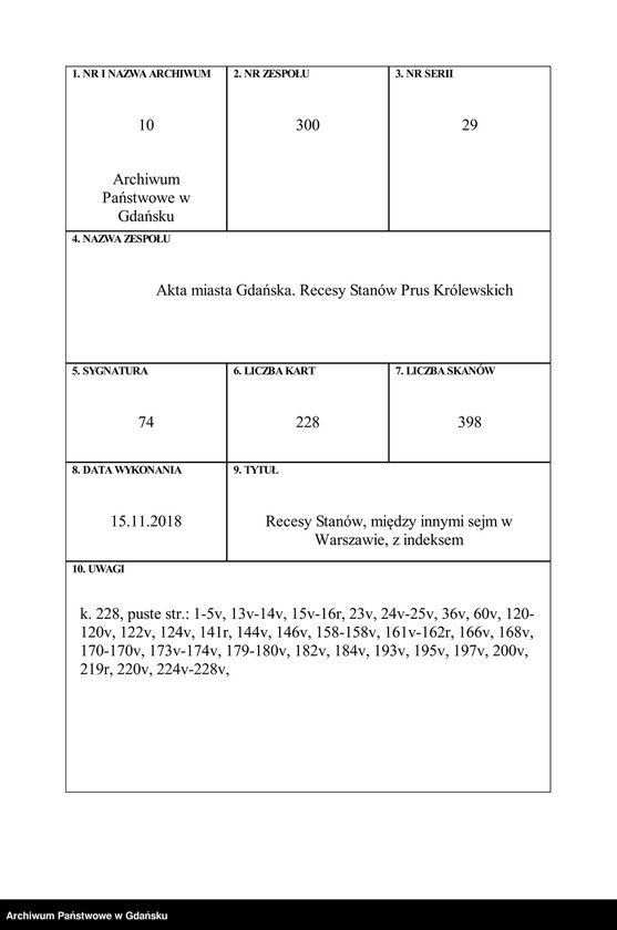 image.from.unit.number "Recesy Stanów, między innymi sejm w Warszawie 15 I - 26 II 1609, z indeksem"