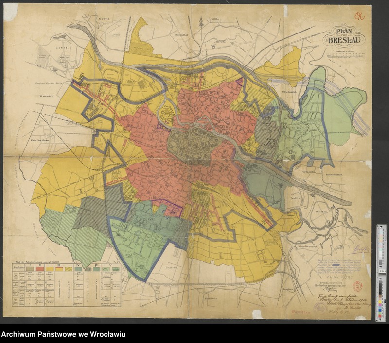 Obraz 4 z kolekcji "Wybrane mapy Breslau z lat 1827-1932 z kolekcji kartograficznej zespołu "Rejencja Wrocławska"111"
