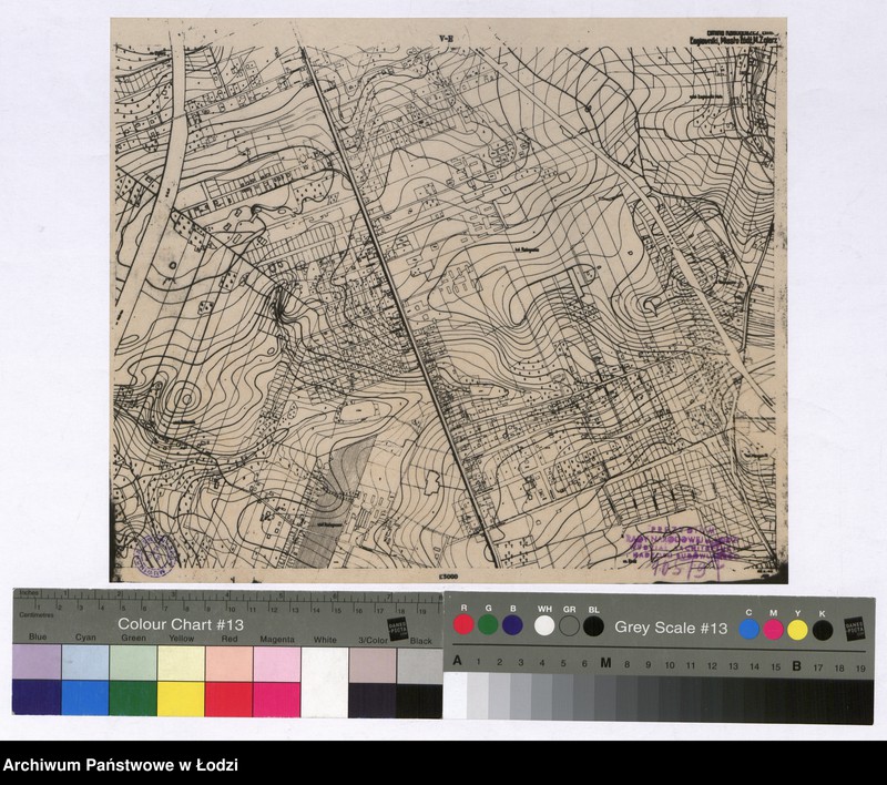 Obraz 1 z jednostki "Matryce zmniejszenia i fotograficznego planu miasta Łodzi i okolic 1:5000 na 1:10000. Sekcja V E3"