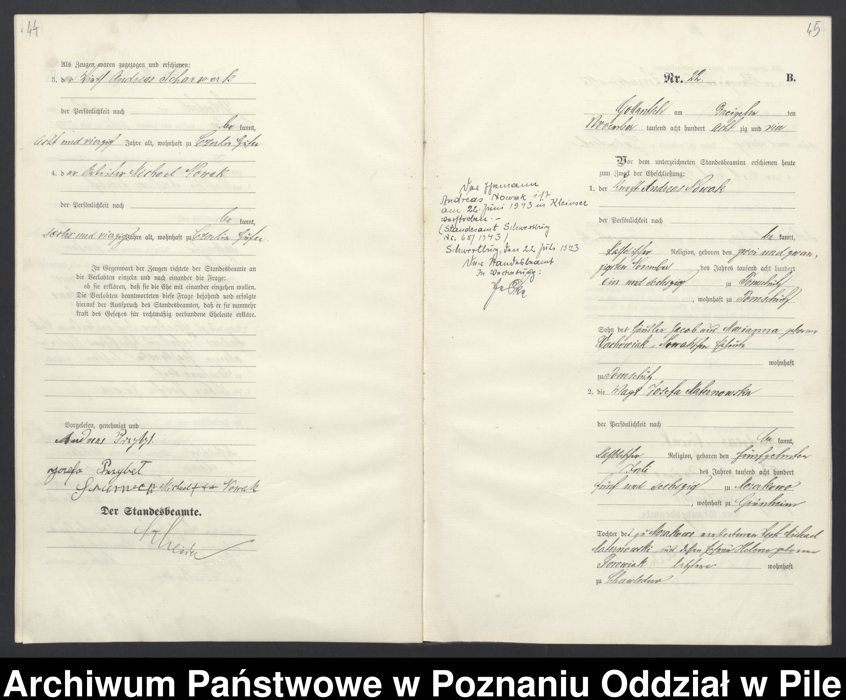 Skan z jednostki: Księga małżeństw