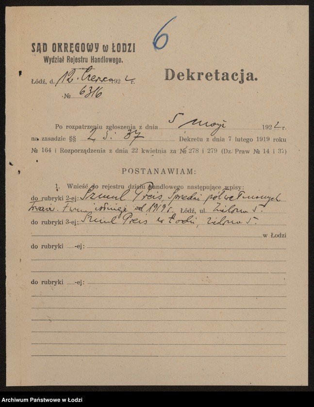 Obraz 8 z jednostki "Szmul Preiss – sprzedaż półbawełnianych towarów"