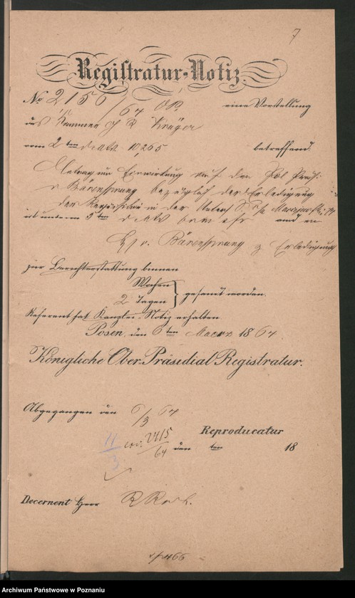 Obraz 12 z jednostki "Die Organisation einer Verschwörung unter der polnischen Bevölkerung der Provinz Posen /Poznań/ im Anschluss an die Insurrektion im Königreiche Polen."