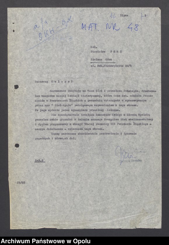 Obraz 12 z jednostki "[Perz Stanisław "Wspomnienia z III Powstania Śląskiego"]"