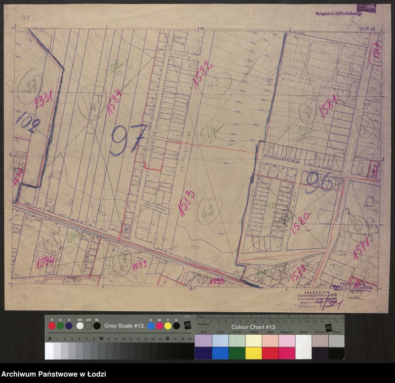 image.from.unit.number "Plan m. Łodzi 1:2000 z oznaczeniem podziału miasta na obwody i rejony spisowe. Sekcja NW43"