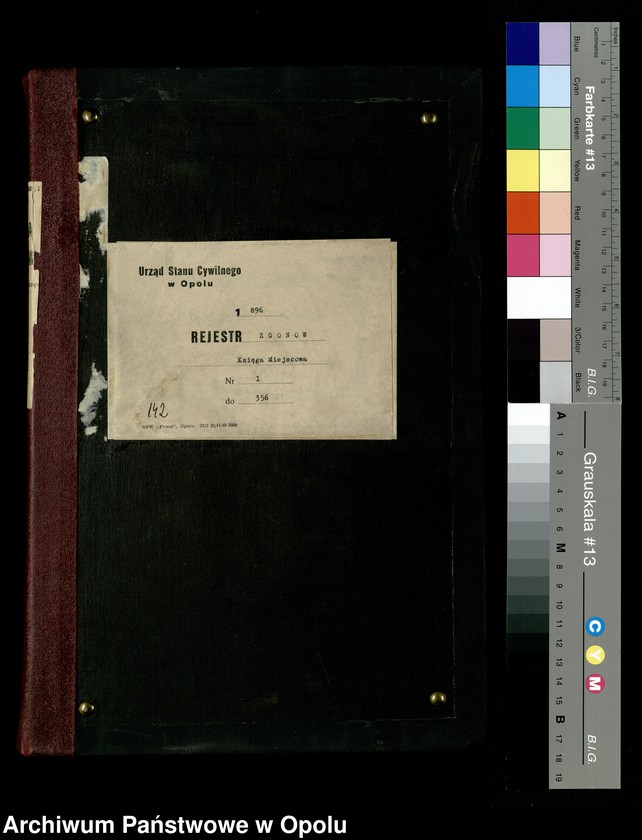 image.from.unit.number "Urząd Stanu Cywilnego w Opolu 1896 Rejestr zgonów Księga Miejscowa Nr 1 do 356"