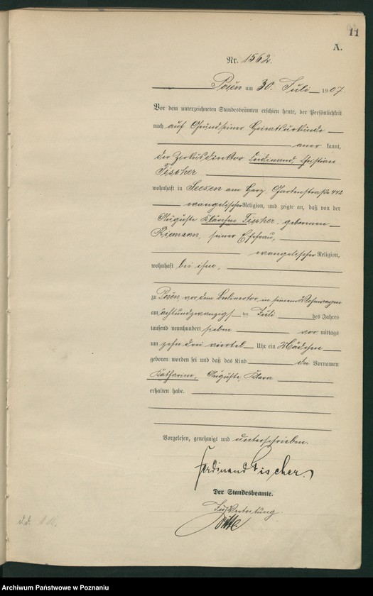 Obraz 13 z jednostki "Księga miejscowa urodzeń tom IV [Rejestr główny urodzeń]"