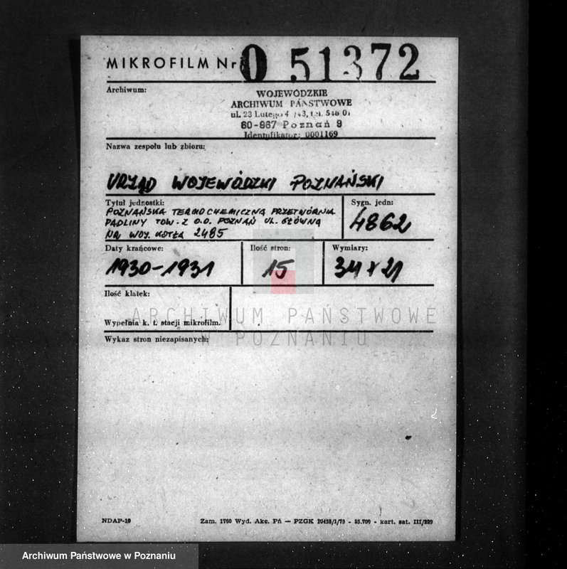 Obraz 2 z jednostki "Poznańska Termochemiczna Przetwórnia padliny Towarzystwo z o.o. Poznań ul. Główna nr woj. kotła 2485"