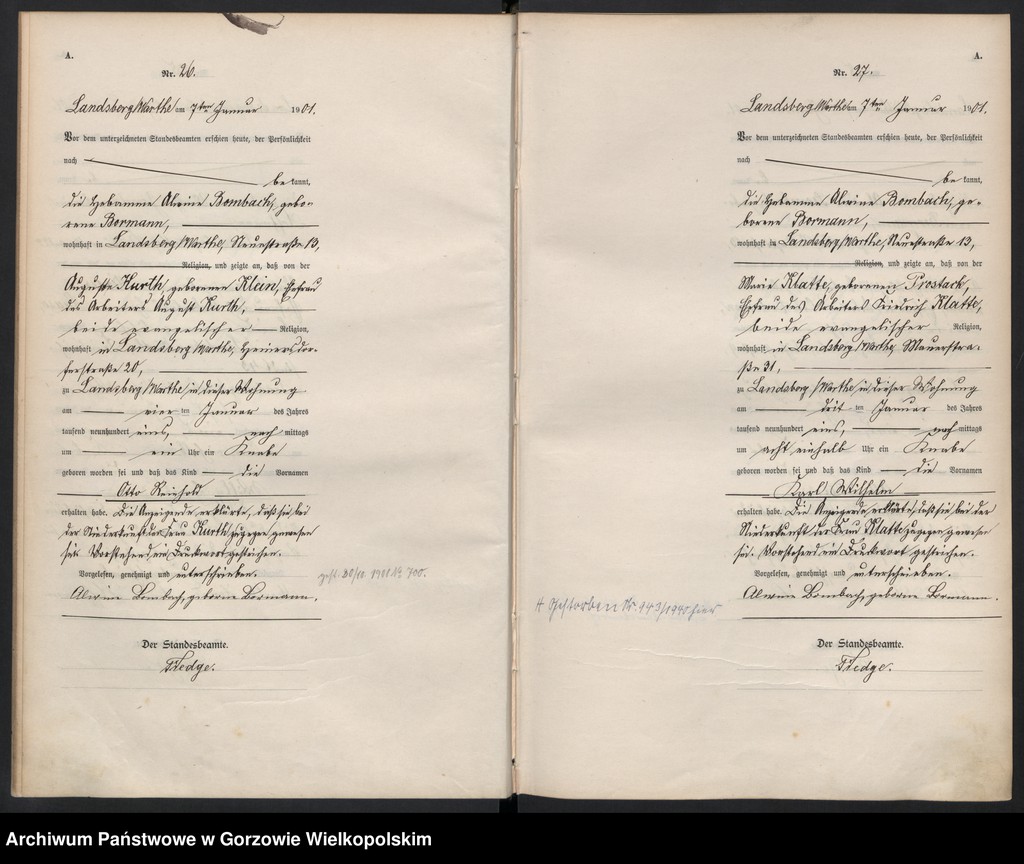 Obraz 16 z jednostki "Geburts Register"