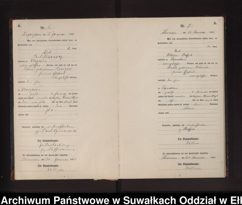 image.from.unit.number "Geburts-Neben-Register des Preussischen Standes-Amtes Rydzewen Kreis Loetzen"