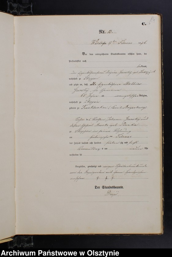 image.from.unit.number "Sterbe-Haupt-Register Nr 1 - 85"