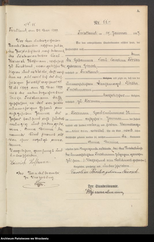 image.from.unit.number "Księga urodzeń USC Mieroszów (Friedland) 1897"