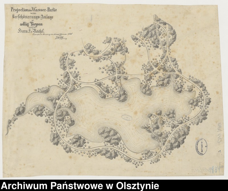 image.from.unit.number "Projektion der Wasser-Partie bei der Verschönerungs-Anlage zu adlig Tarpen zugehörig Herrn F. v. Reichel"