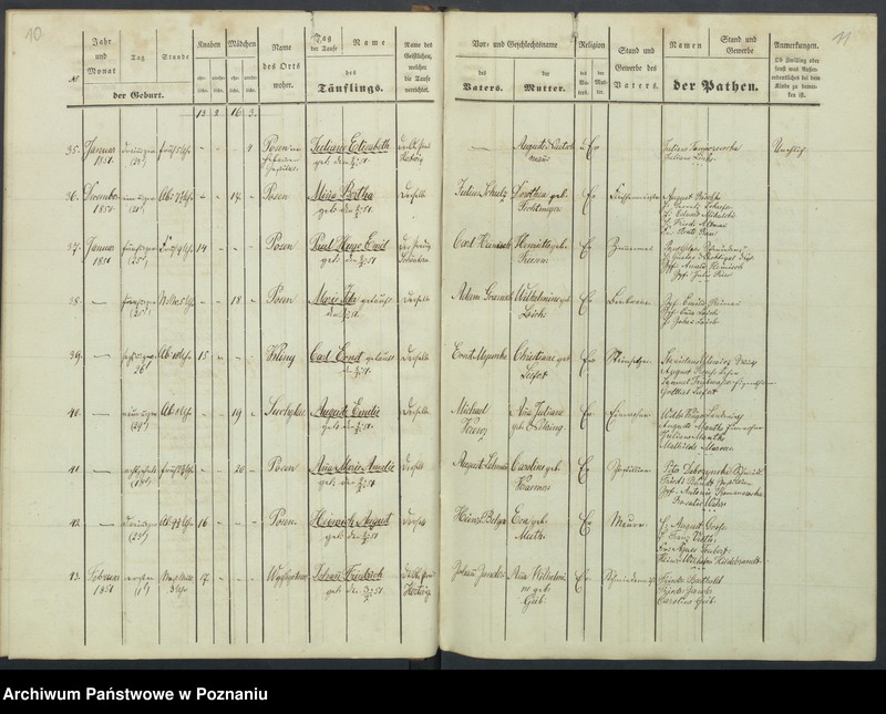 Obraz 11 z jednostki "[Akta urodzeń i chrztów, zapowiedzi i ślubów, zgonów i pogrzebów]"