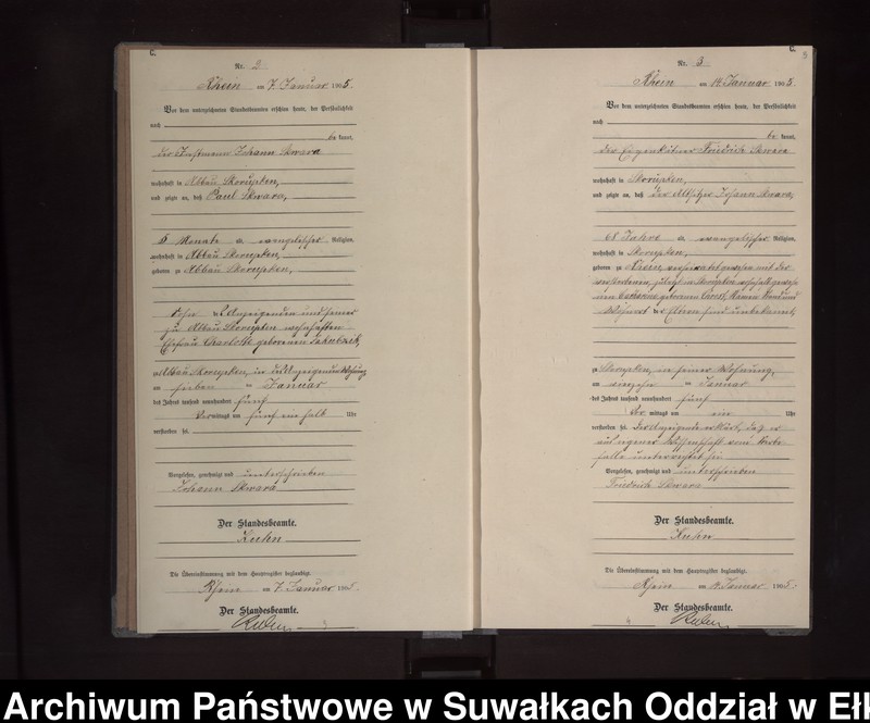 image.from.unit.number "Sterbe-Neben-Register des Königlichen Preussischen Standes-Amtes Orlen Kreis Lötzen"