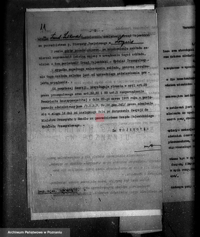 Obraz 15 z jednostki "Zatwierdzenie zakładu przemysłowego /elektrowni/ Fundacji Sułkowskich w Rydzynie"