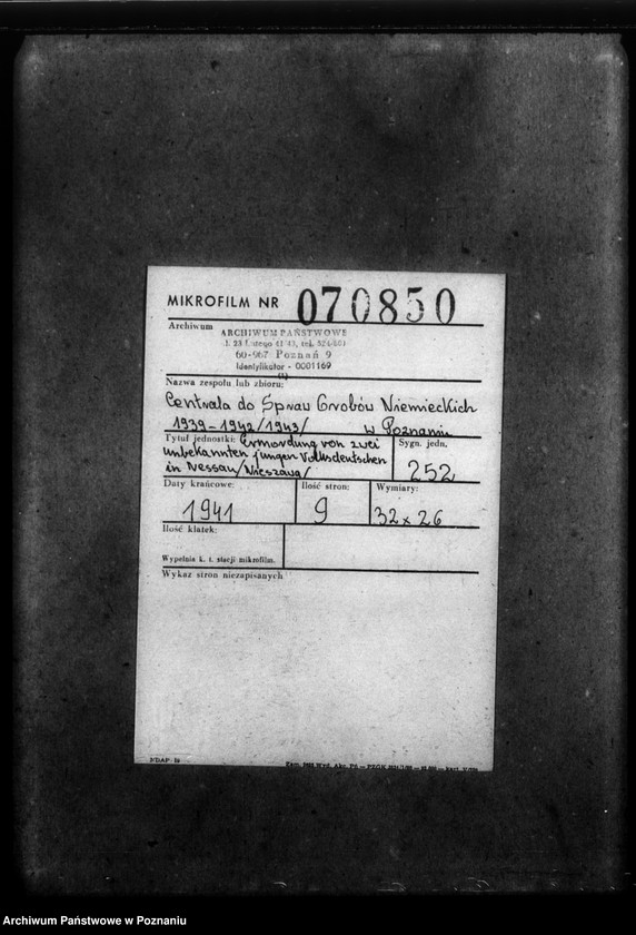 Obraz 2 z jednostki "Ermordung von zwei unbekannten jungen Volksdentschen in Nessan (Nieszawa)"