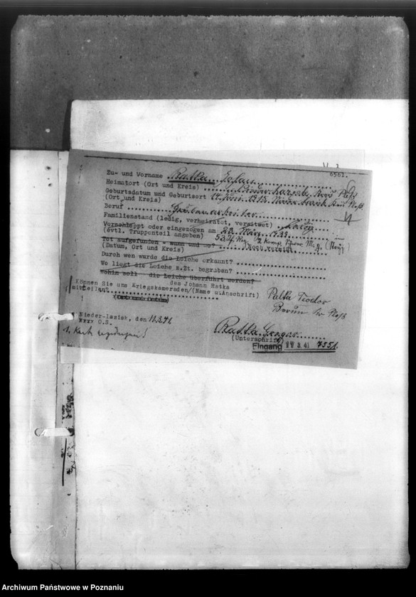 Obraz 10 z jednostki "Johann Ratka aus Nieder Lacirk, Kreis Pless (Pszczyna)"