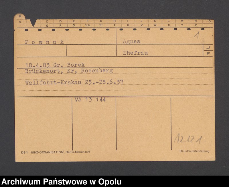 Obraz 3 z jednostki "[Pownuk Agnes, ur. 18.04.1883 Gr. Borek]"