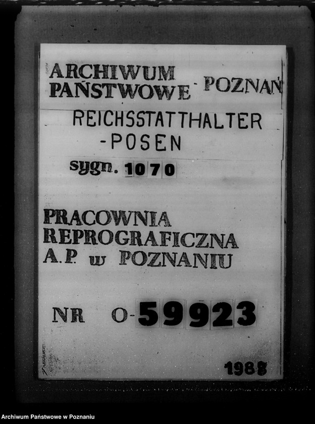 Obraz 1 z jednostki "Personal. Regierung und Landratsämter Posen"