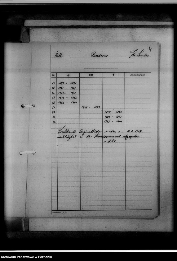 Obraz 8 z jednostki "Bücherverzeichnis, Kreissippenamt Samter [Szamotuły]"