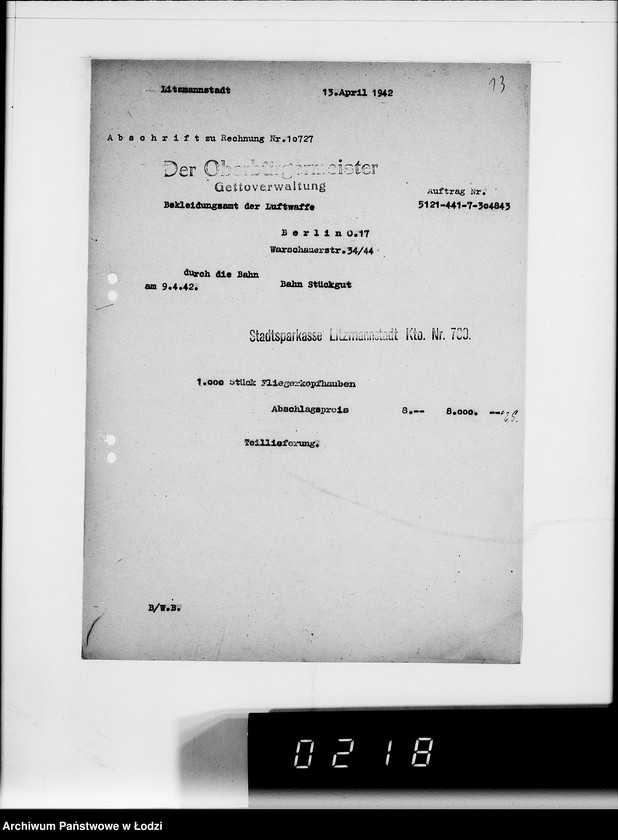 Obraz 17 z jednostki "441 Fliegerhauben Winter. Auslieferung"