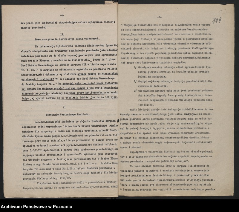 Obraz 20 z jednostki "Materiały organizacyjne dotyczące historii Powstania Wielkopolskiego."