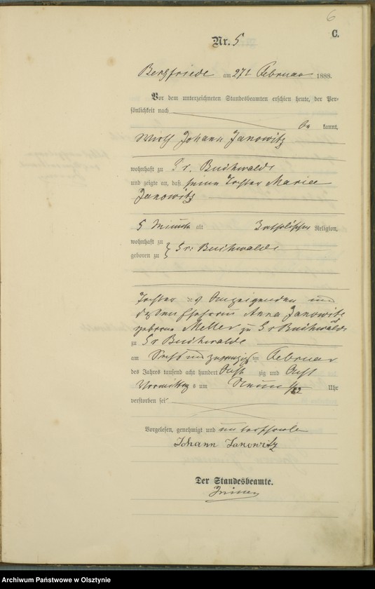 image.from.unit.number "Sterbe-Haupt-Register Nr 1 - 46"