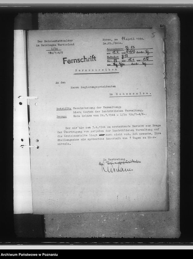 Obraz 9 z jednostki "Vereinfachung der Verwaltung. Kosten der landrätlichen Verwaltung"