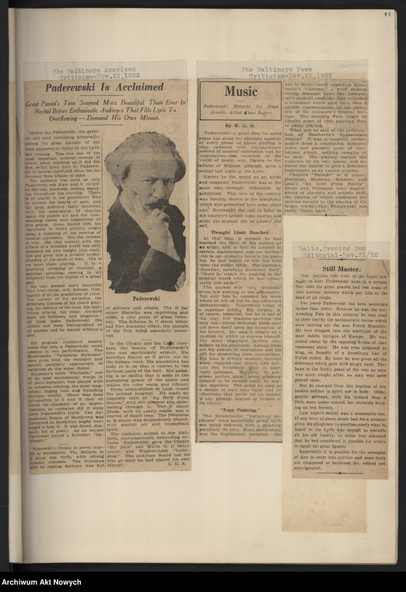 image.from.unit.number "Wycinki prasowe dotyczące tournée i koncertów w Stanach Zjednoczonych, Francji i Anglii oraz działalności politycznej i biografii"