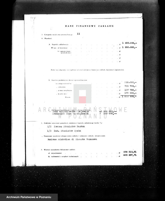 image.from.unit.number "Fabryka porcelany i wyrobów ceramicznych w Ćmielowie Spółka Akcyjna wytwórnia w Chodzieży. Kwestionariusz"