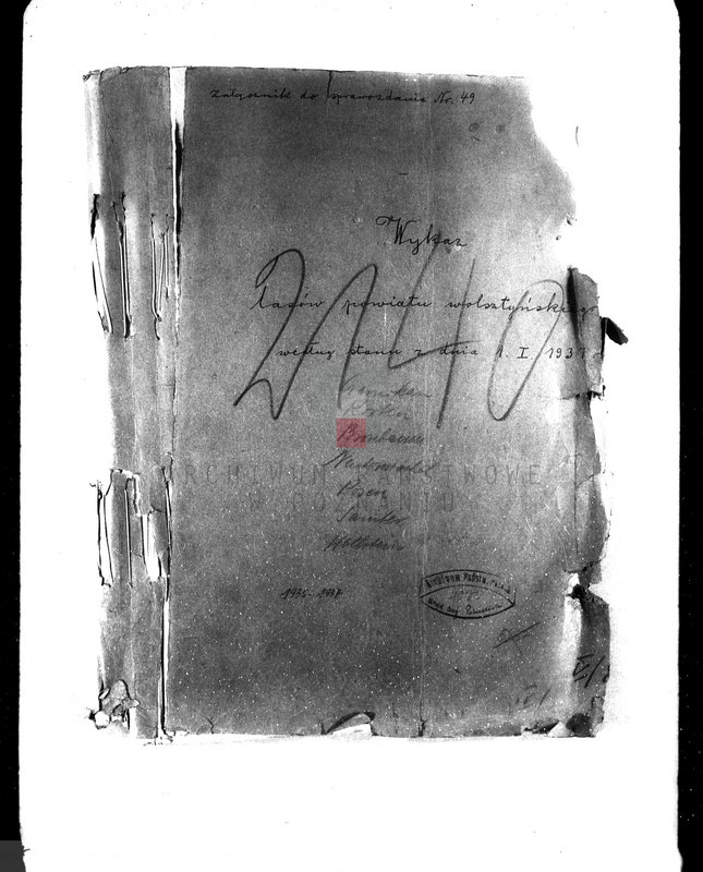 Obraz 4 z jednostki "Wykaz lasów powiatu wolsztyńskiego według stanu z dnia 1 I 1937 r."