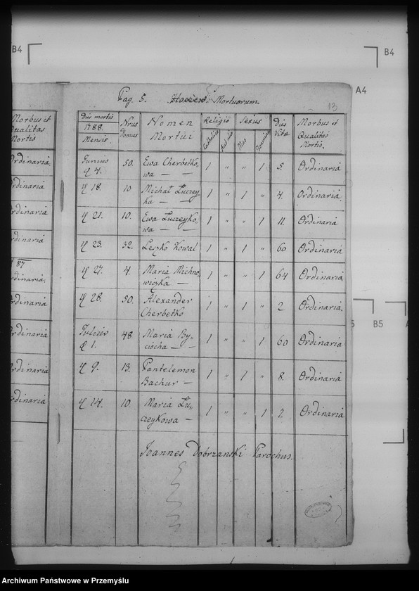Obraz 17 z jednostki "[Kopie ksiąg metrykalnych parafii Hoczew z filiami Bachlowa, Dziurdziów (dekanat Baligród)]"
