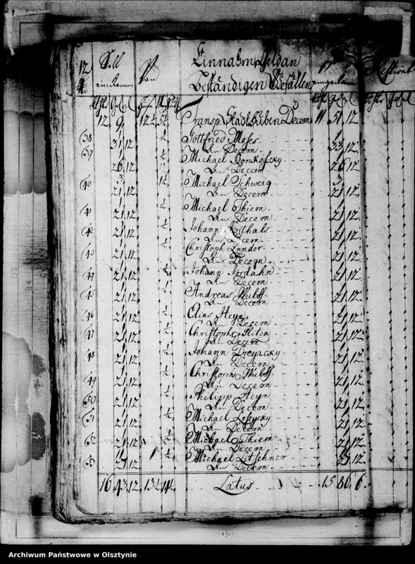 image.from.unit.number "Jahr-Rechnungen der Deutsch Eylauchen Kirchen mit Beurechnung und Armen-Casse"