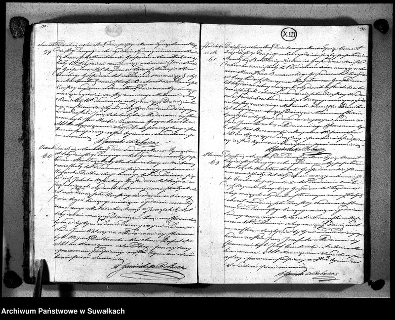 Obraz 20 z jednostki "Księga duplikat urodzonych, zaślubionych i zmarłych urzędnika stanu cywilnego, parafyi suwalskiey na rok 1832"