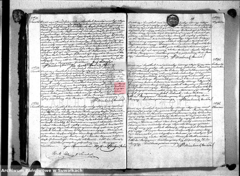 image.from.unit.number "Duplikat akt urodzeń, małżeństw i zgonów wyz. rzym. - kat. w Suwałkach 1855r."