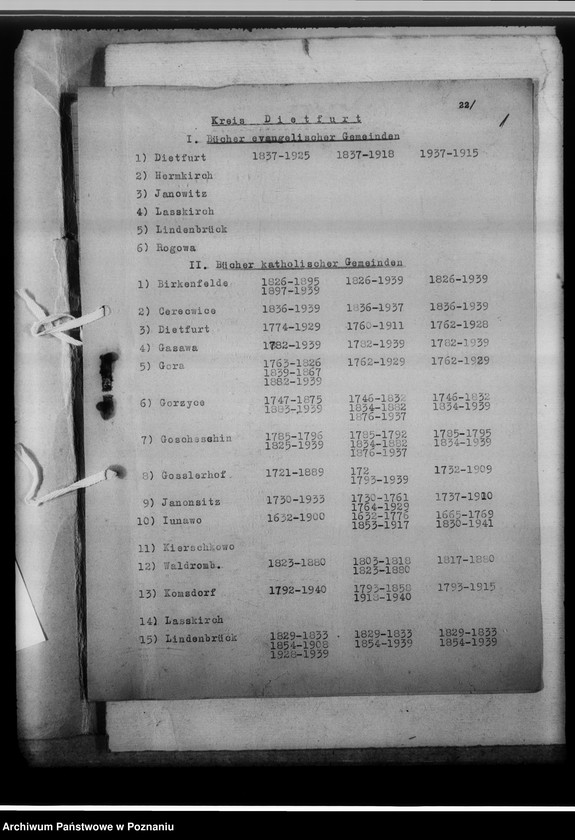image.from.unit.number "Kreissippenamt Dietfurt [Żnin, wykazy ksiąg ewangelickich i katolickich]"