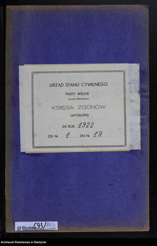 image.from.unit.number "Sterbe-Neben-Register Nr 1 - 19 [ Księga zgonów - wtóropis ]"