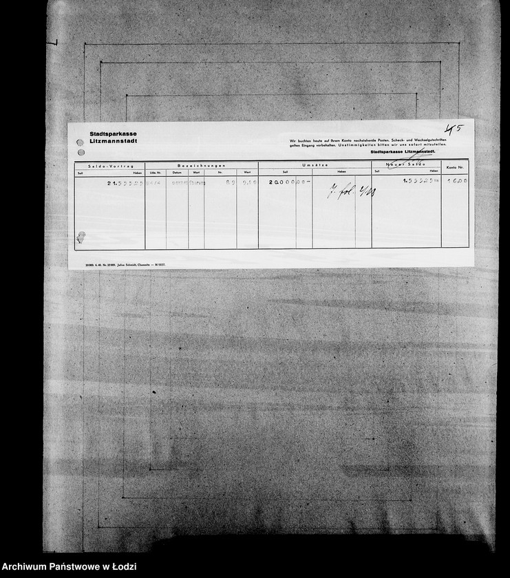 Obraz 9 z jednostki "Bankkonto nr 1600"